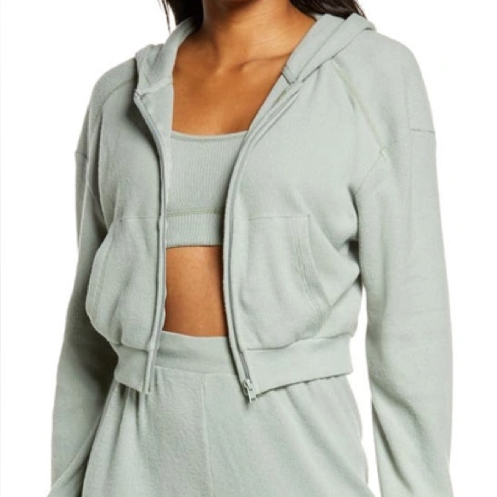 Skims Waffle Hoodie in Mineral